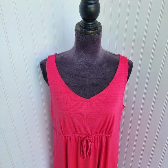 Columbia Dress Easy Does It Sleeveless Drawstring Waist Hot Pink Stretch XL - Picture 2 of 13